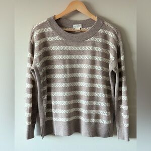 Club Monaco Cashmere/Silk Blend Pointelle Stripe Sweater – Size M